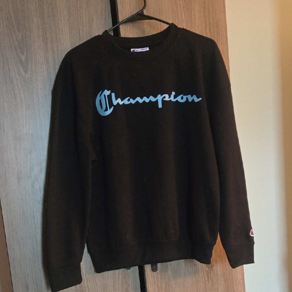 Champion Crewneck Sweater Classic Style Black And Blue